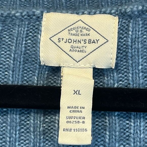 ST. JOHN’S BAY Women’s Pullover Sweater XL Denim Blue V Neck Long Sleeve NWT - Picture 7 of 15